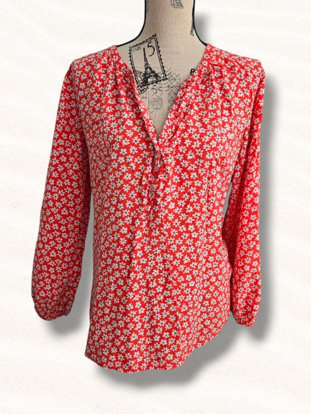 OLD NAVY  Red Floral Tunic Top Size  L